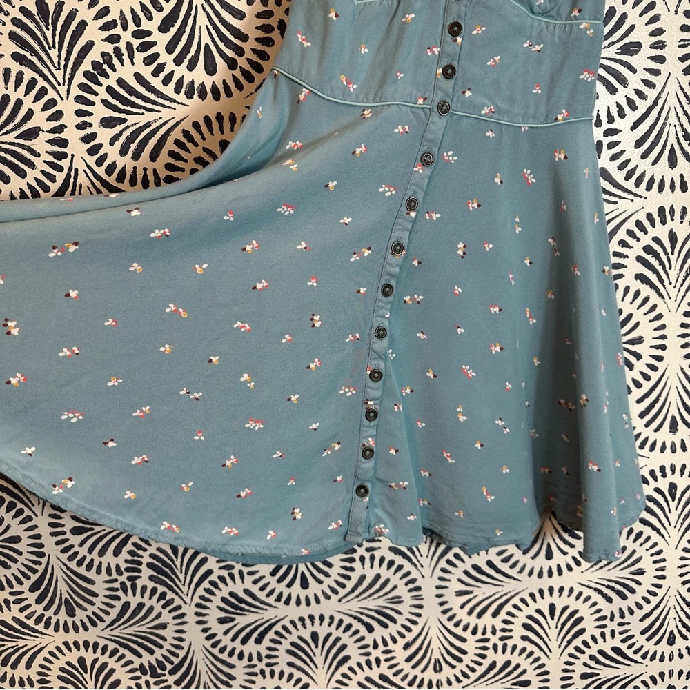 Urban Outfitters Cooperative Floral Cross Back Mini Button Front Dress FLAWED - Picture 8 of 16